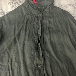 Green Zara women linen button down. Size medium